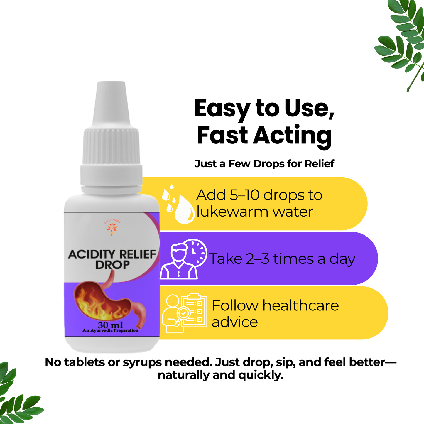 Acidity drops